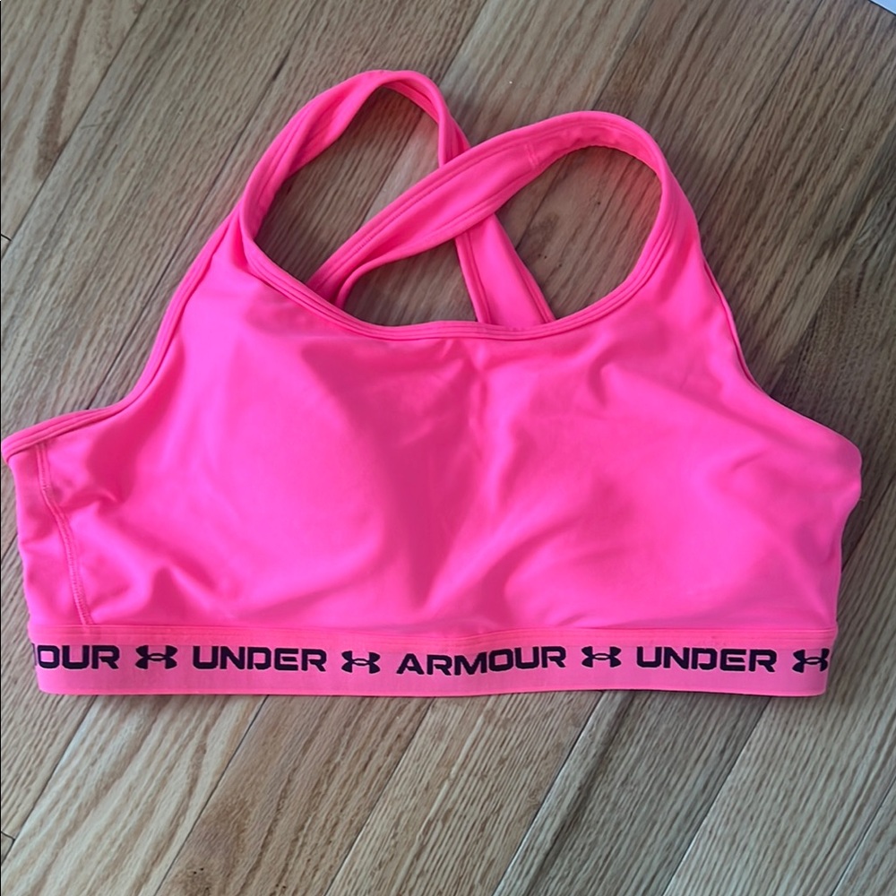 Under Armour Pink Sports Bra with Racerback Design